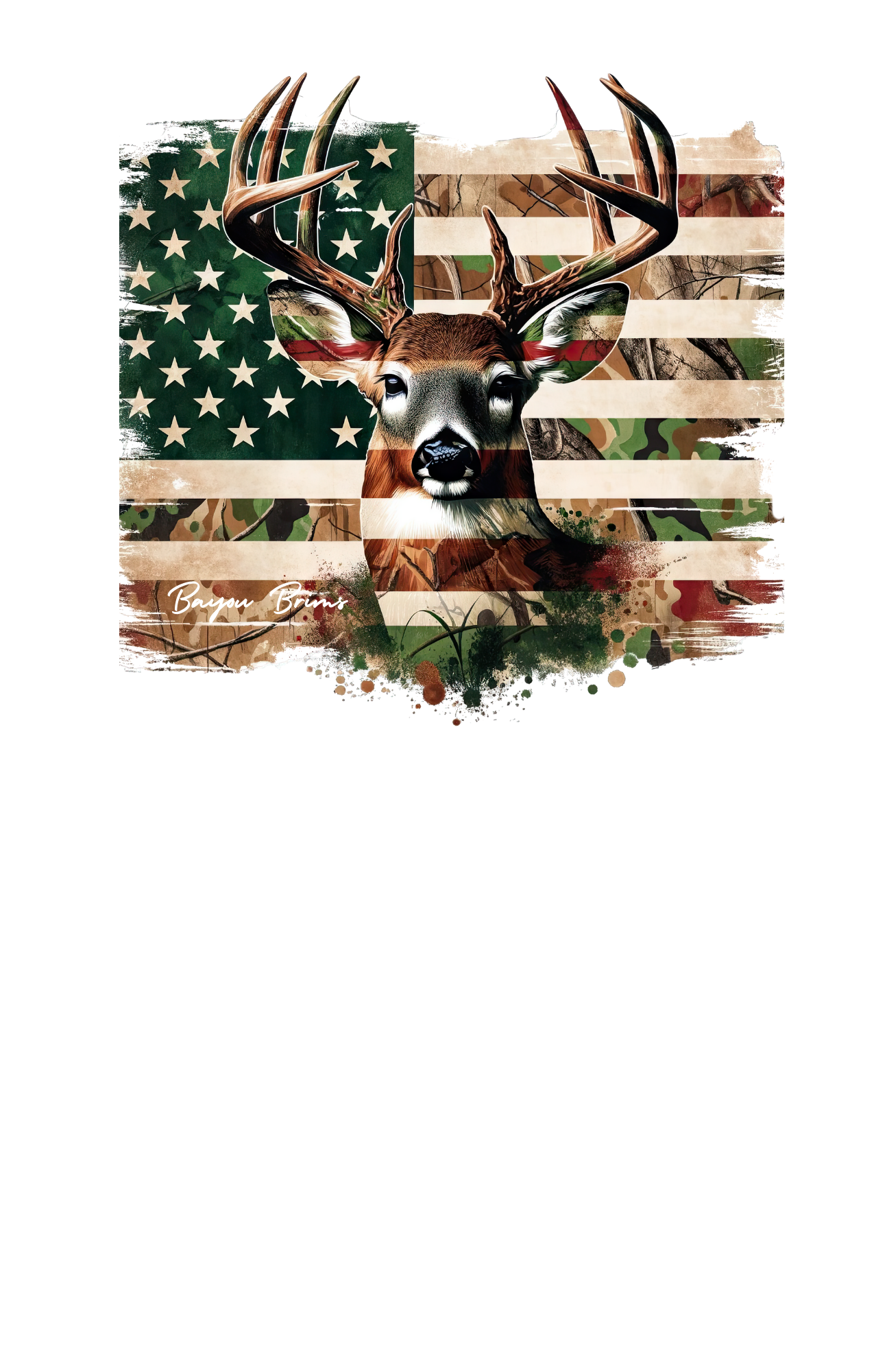 Deer with American Flag Tshirt