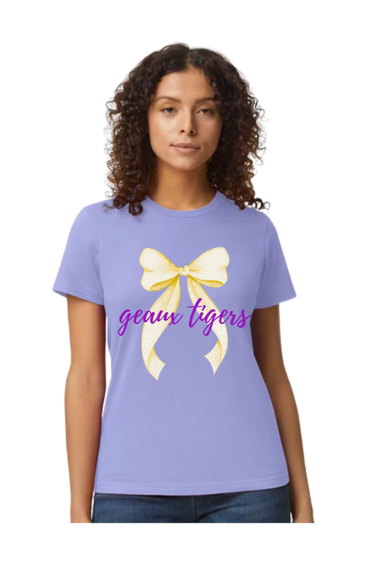 Geaux Tigers Bow for Adult Tshirt